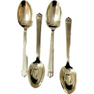 Christofle Aria Silver Dinner /  Soup / Serving Spoons Set of 4